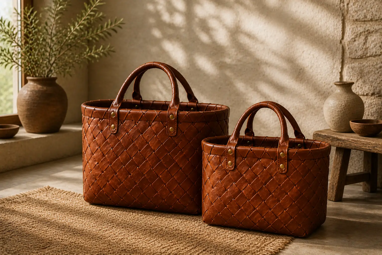 Leather Baskets